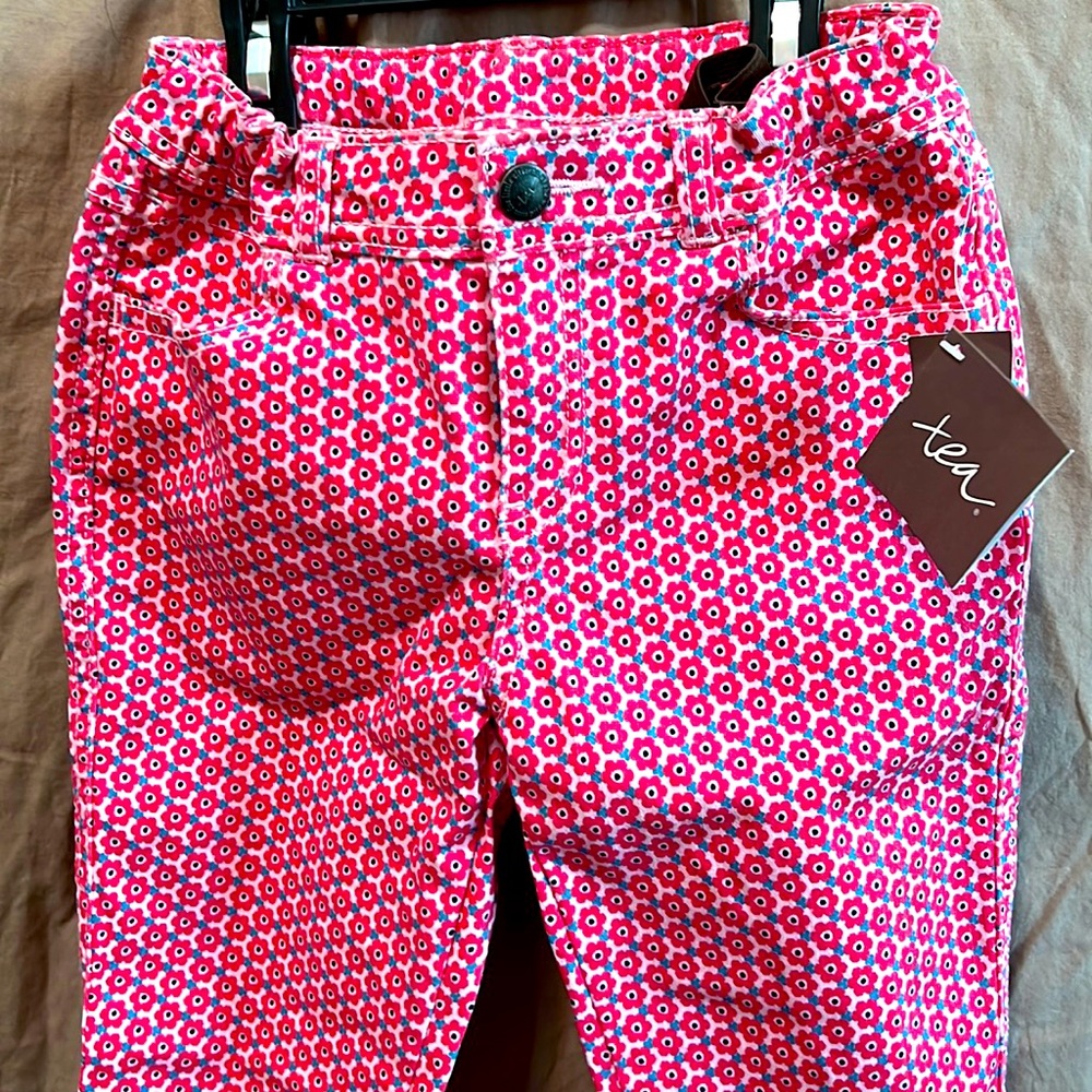 Floral printed skinny ankle pants